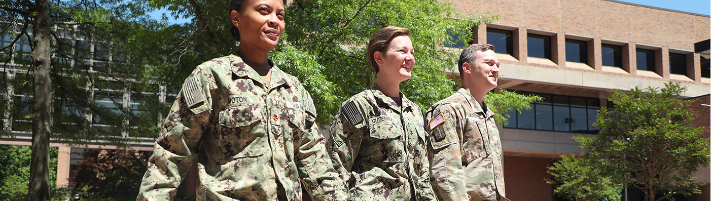 students in uniform on campus