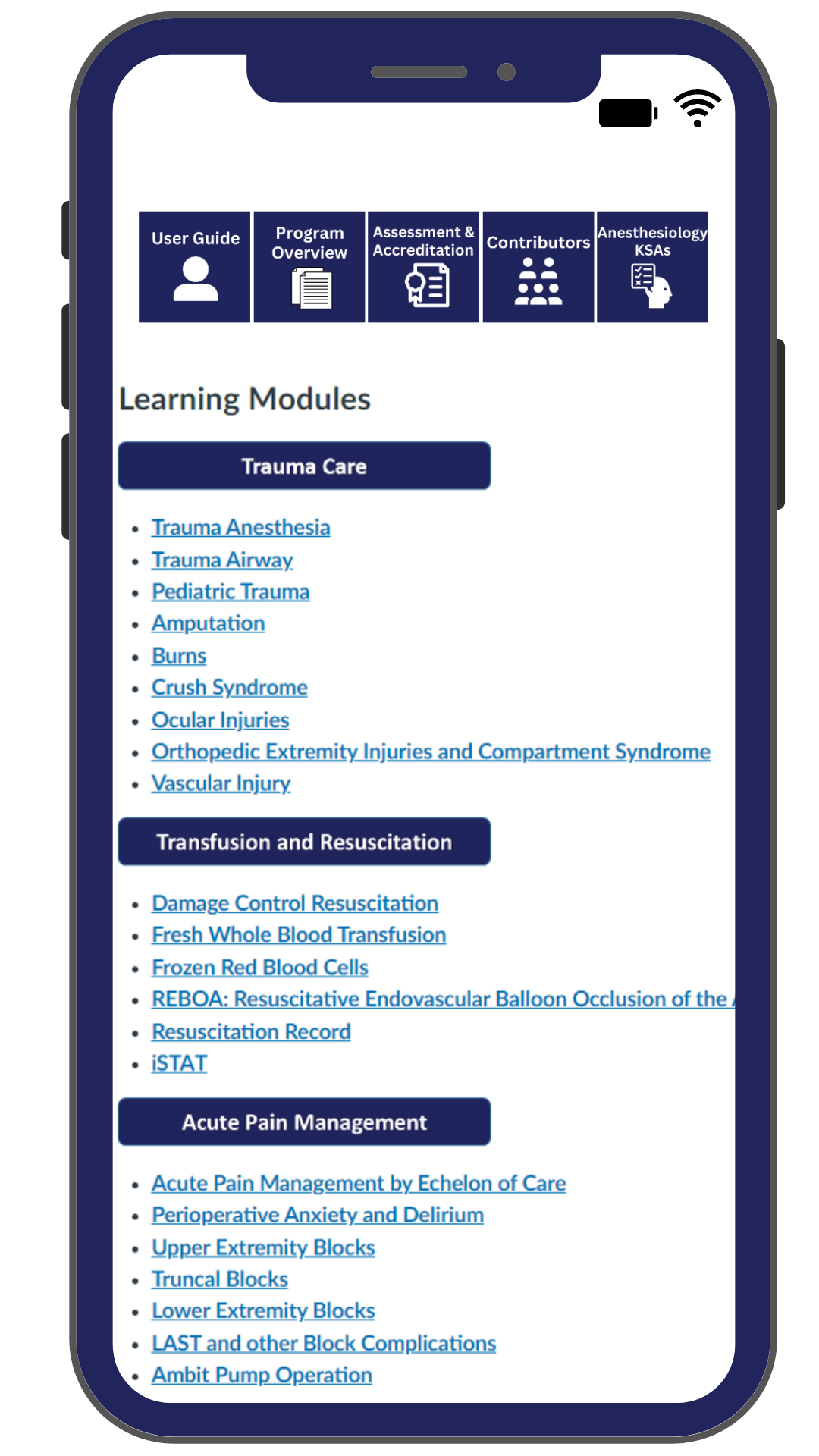 ANE - Military Anesthesiology Clinical Readiness: Phone img